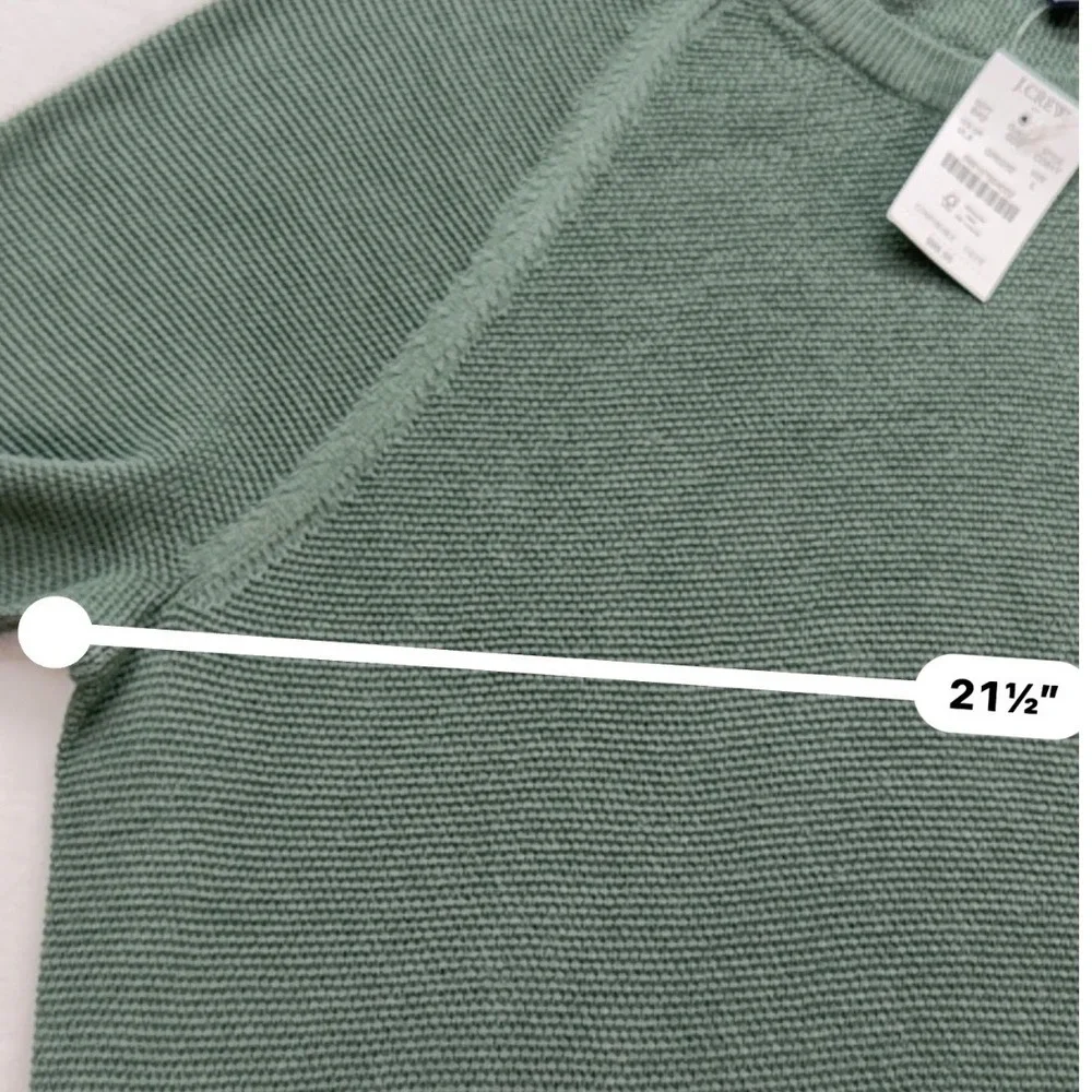 J.Crew Textured Knit Raglan Pullover Crewneck Sweater Men's M Sage Green